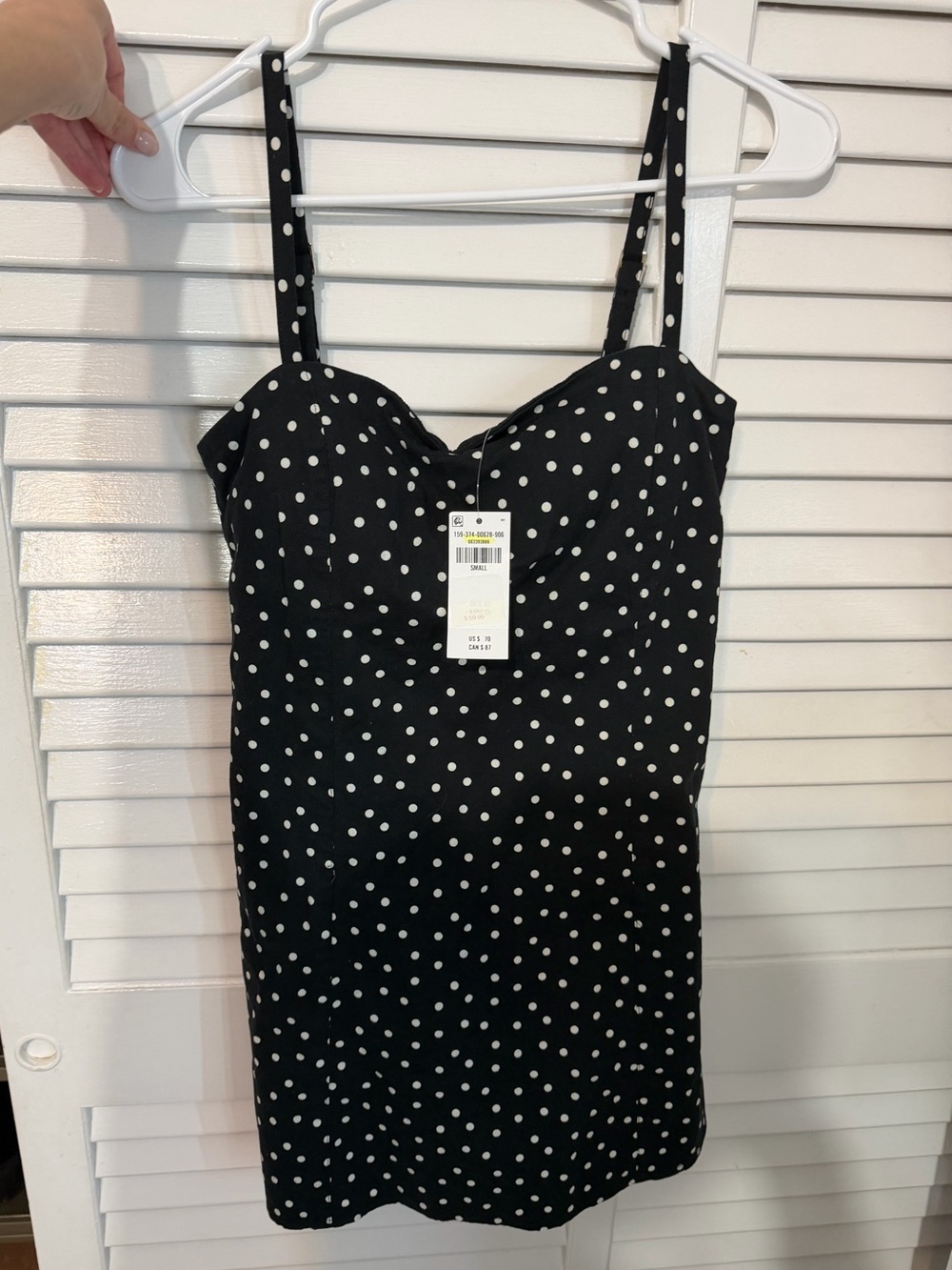 Abercrombie and Fitch Black Polka Dot Sleeveless Dress with built in shorts